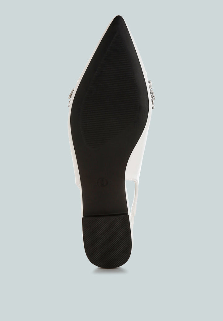 diamante embellished flat sandals by mode#color_white