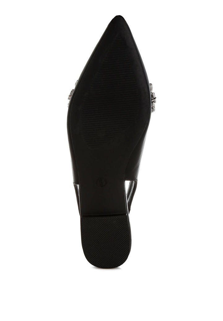 diamante embellished flat sandals by mode#color_black