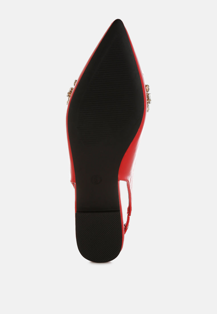 adhara diamante embellished flat sandals#color_red