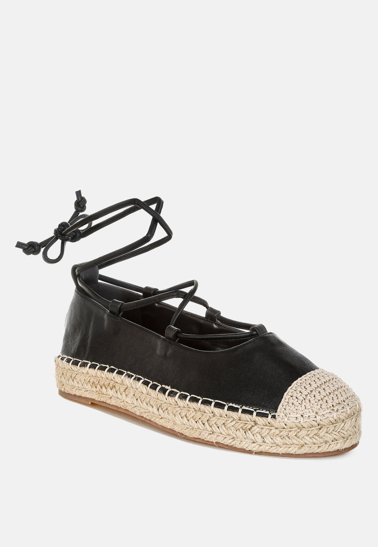 alaya woven toe lace-up espadrilles by mode#color_black
