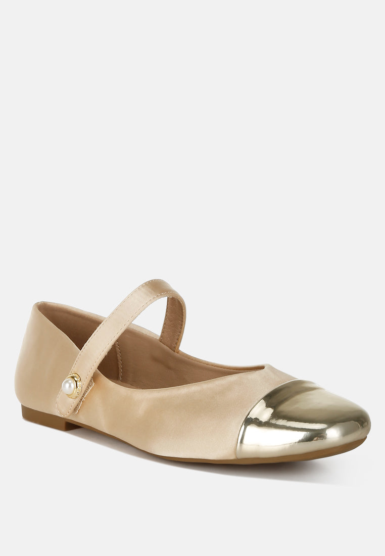 albi patent toe cap satin mary jane#color_gold