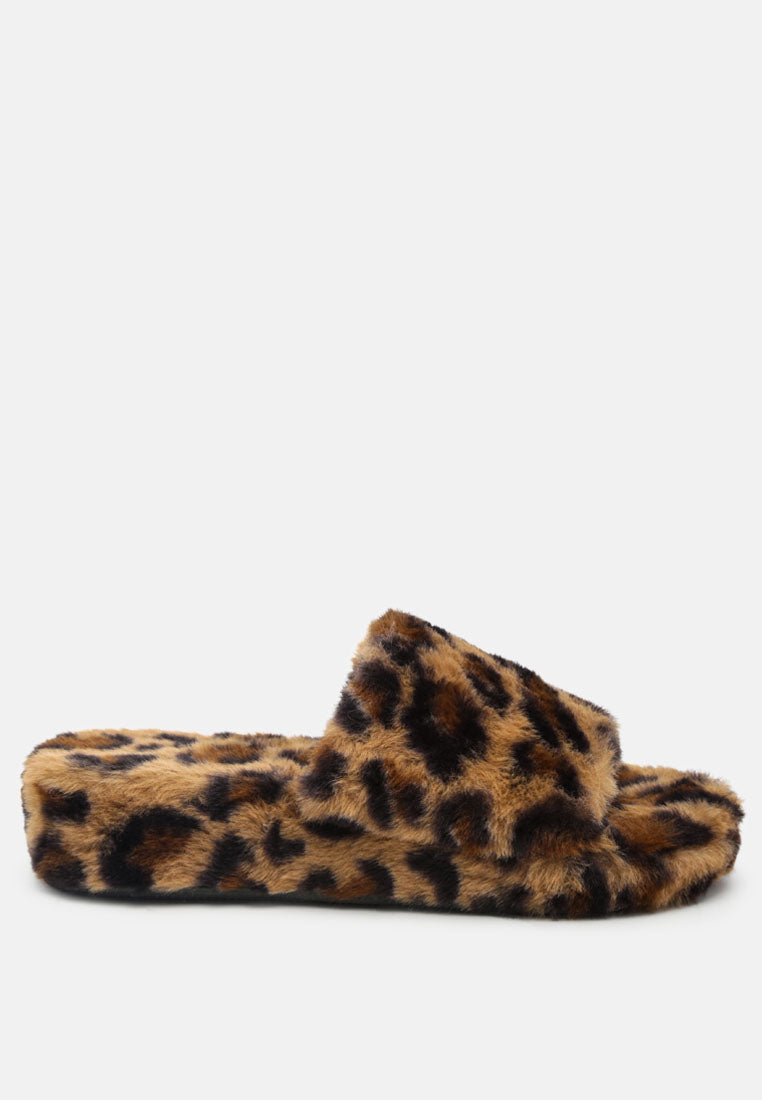 All Day Indoor Fur Flats in Leopard#color_natural