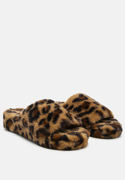 All Day Indoor Fur Flats in Leopard#color_natural