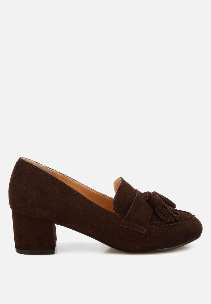 Mocasines de ante con detalle de borlas Aloha#color_brown