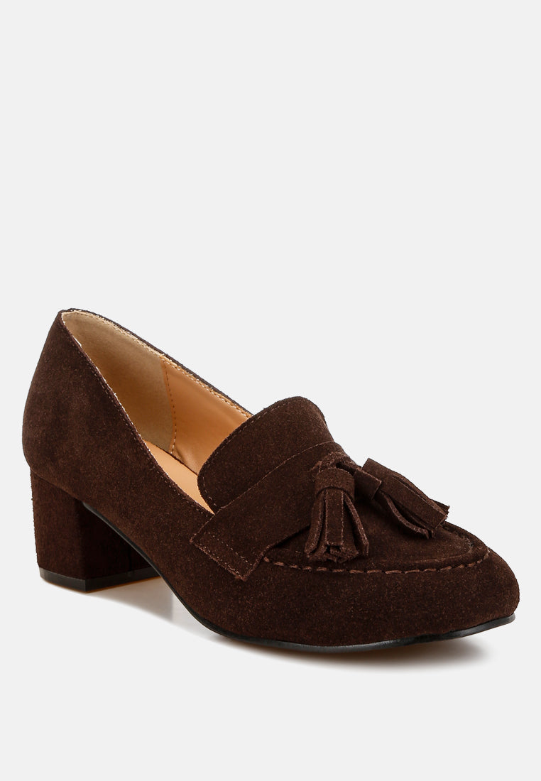 Mocasines de ante con detalle de borlas Aloha#color_brown