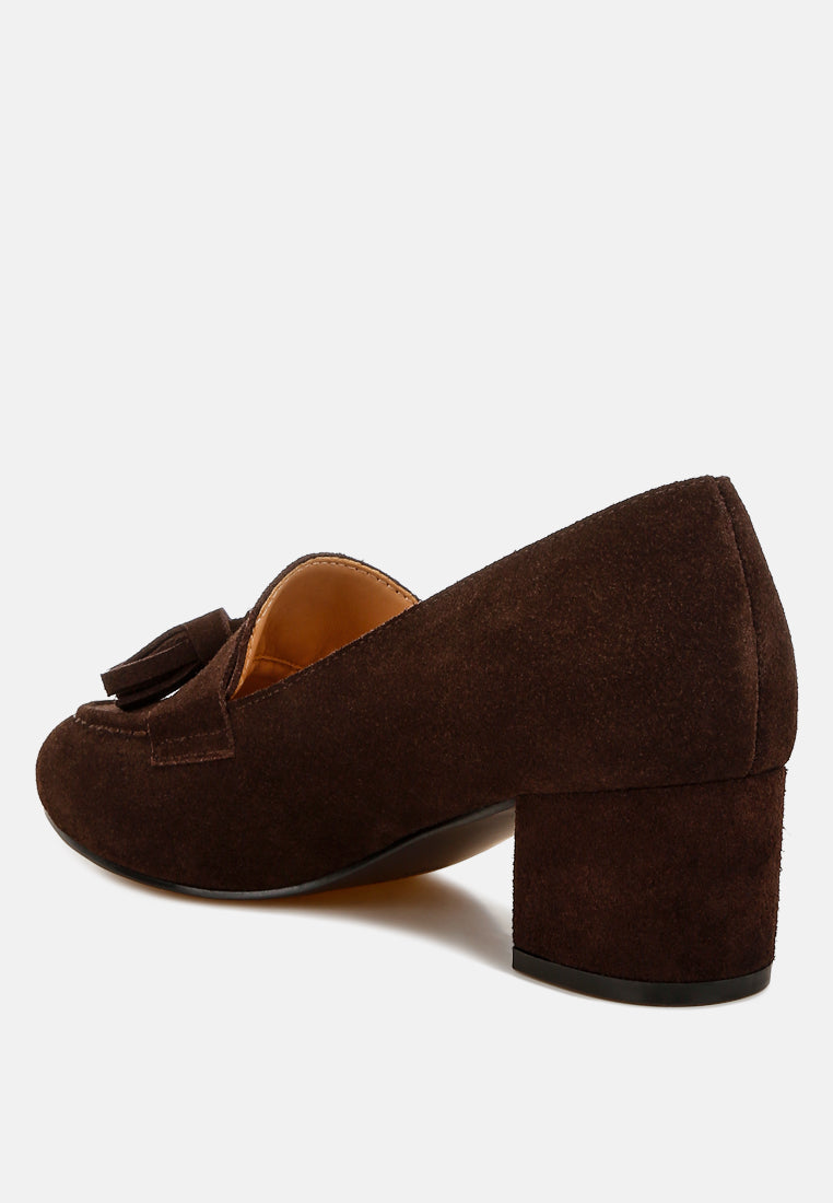 Mocasines de ante con detalle de borlas Aloha#color_brown