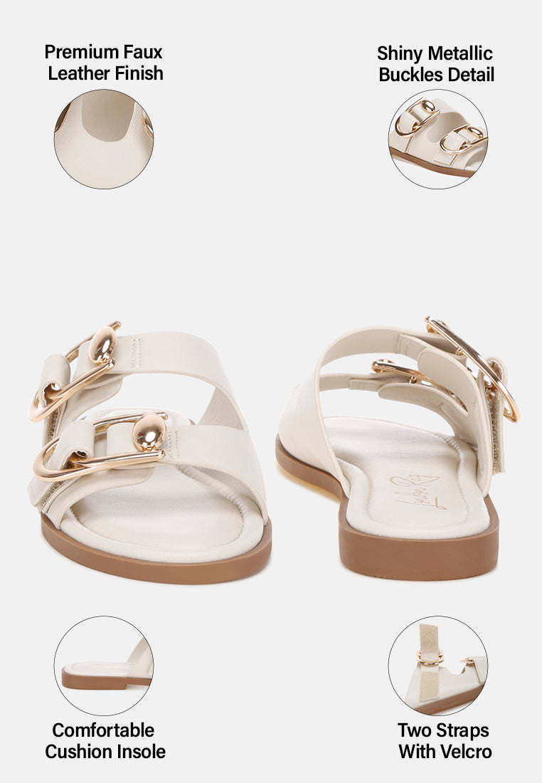 amahi dual strap slip-on flats by ft#color_Ivory