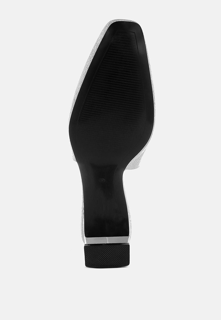 amberin crinkled metallic slingback heels#color_silver