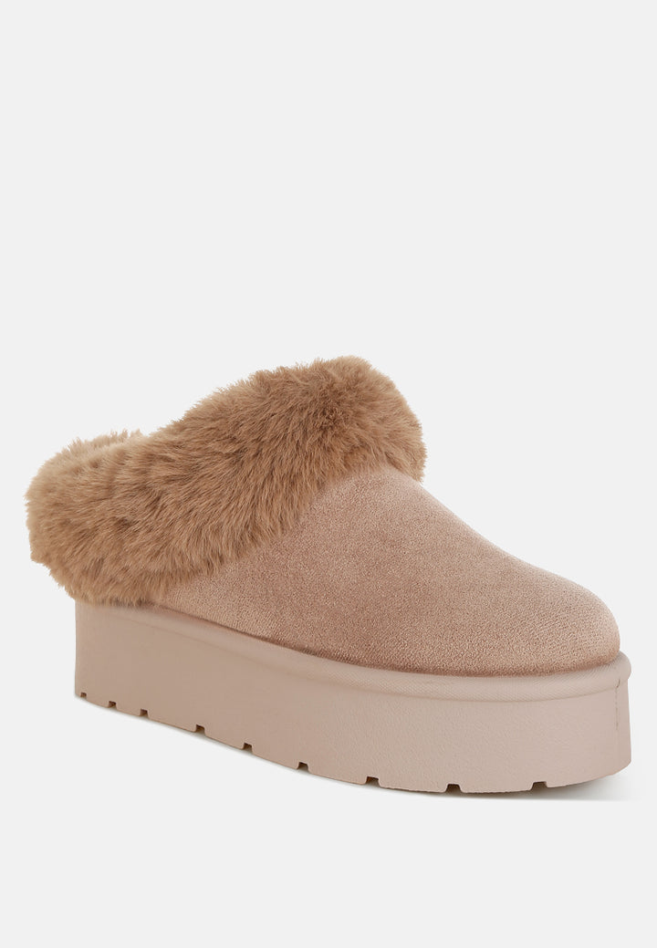 aniso faux fur slip on snow boots#color_taupe