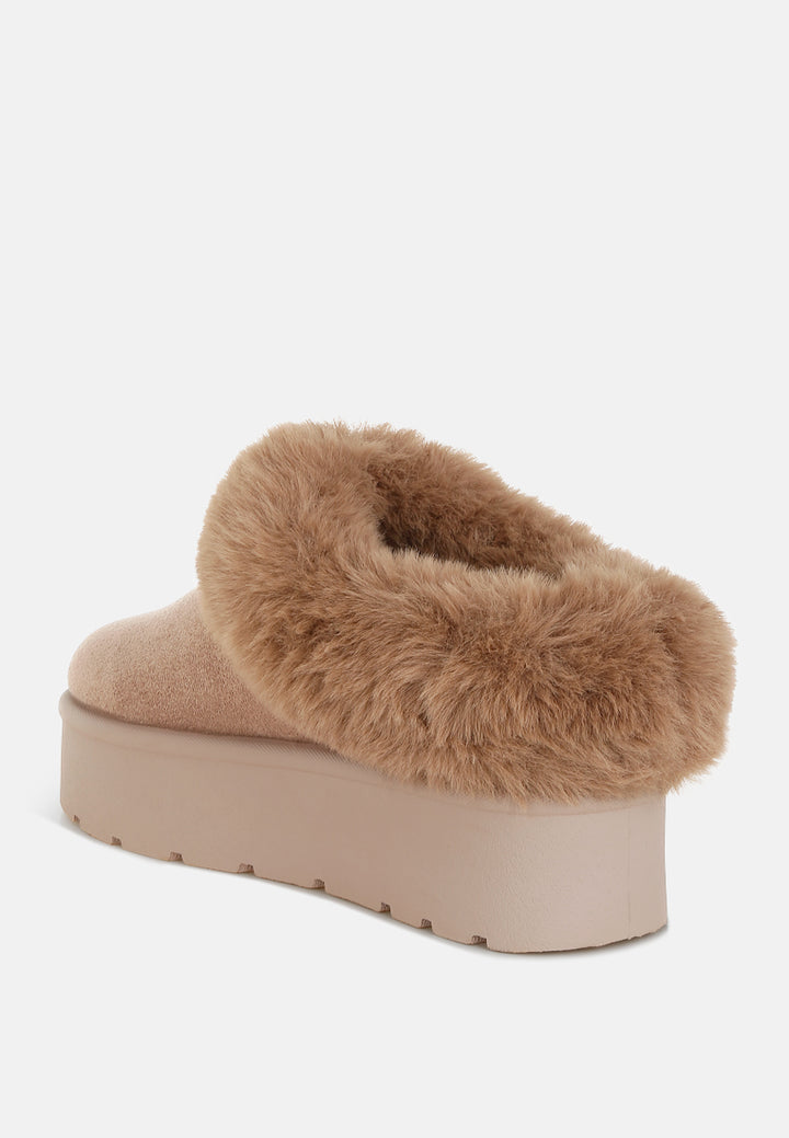 aniso faux fur slip on snow boots#color_taupe