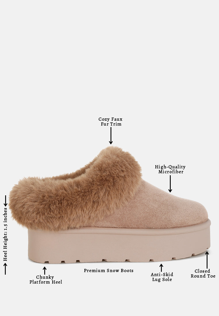 aniso faux fur slip on snow boots#color_taupe
