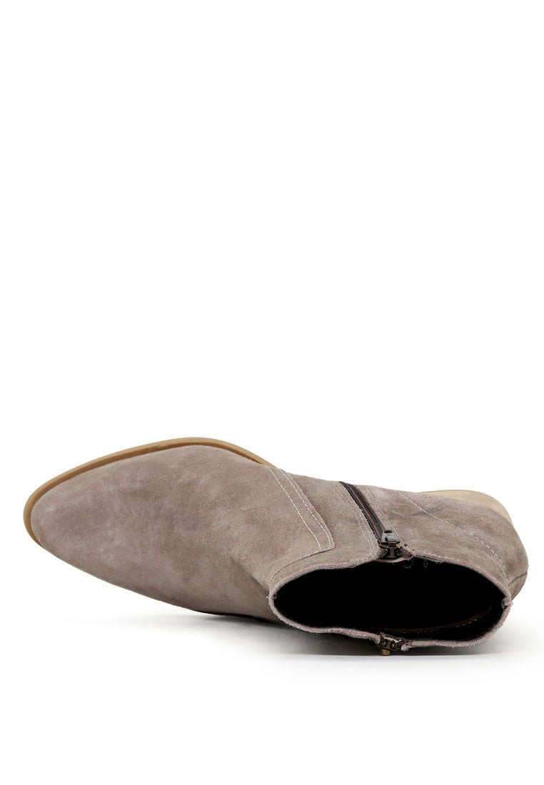 botines bauena con cierre de cremallera#color_taupe