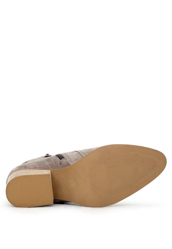 botines bauena con cierre de cremallera#color_taupe