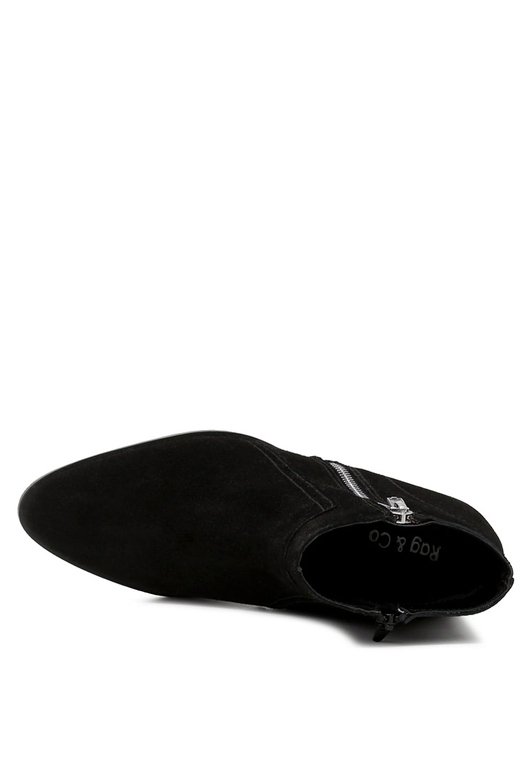 botines bauena con cierre de cremallera#color_negro