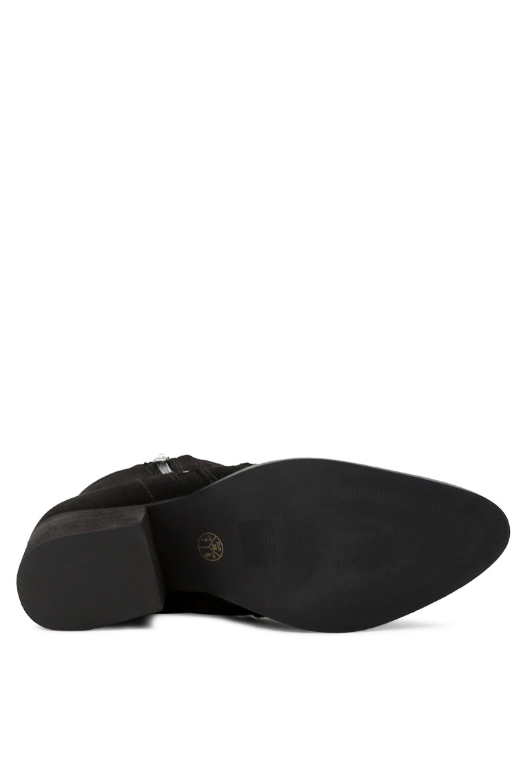 botines bauena con cierre de cremallera#color_negro