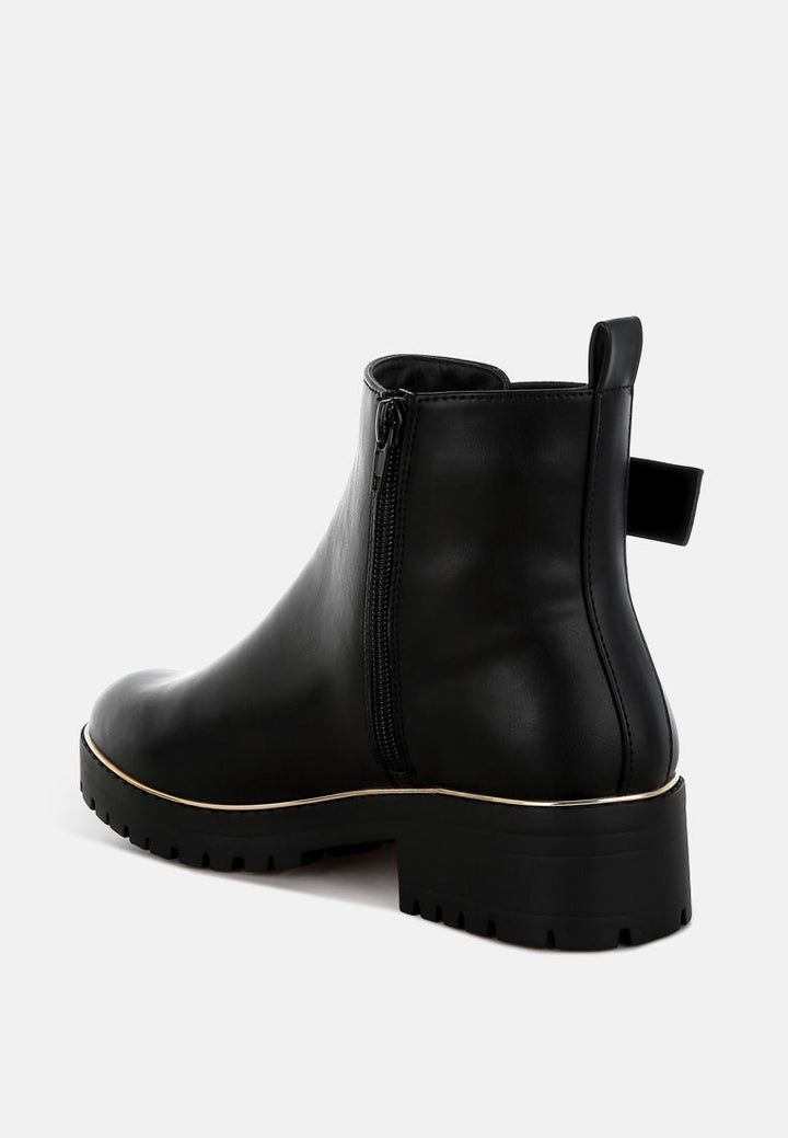 chunky buckle detail ankle boots by rag#color_black