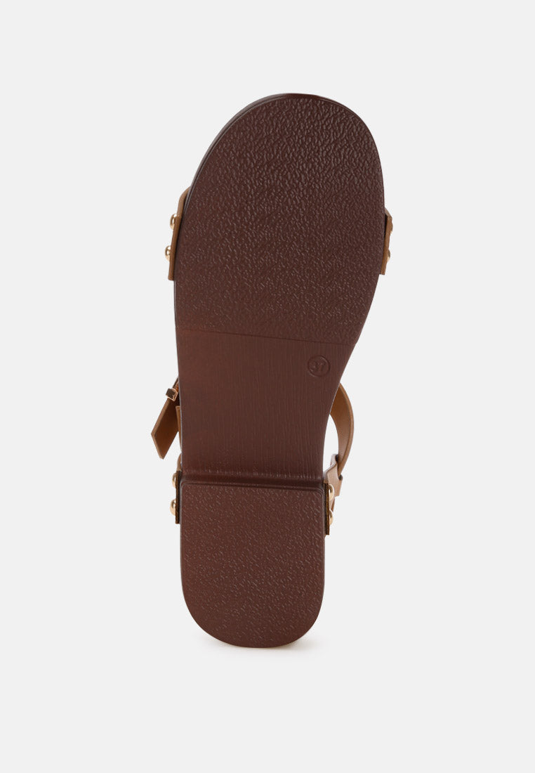 arden studded low block heel strappy sandals#color_beige