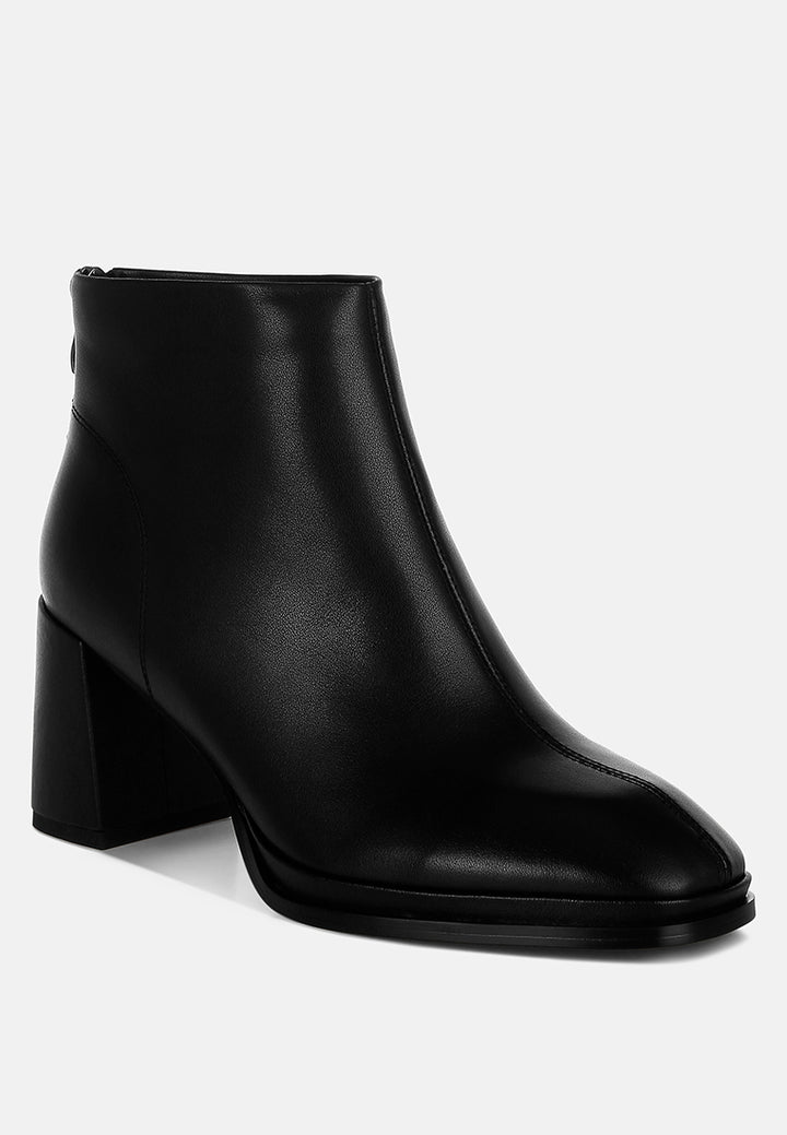 armada genuine leather square toe boots#color_black