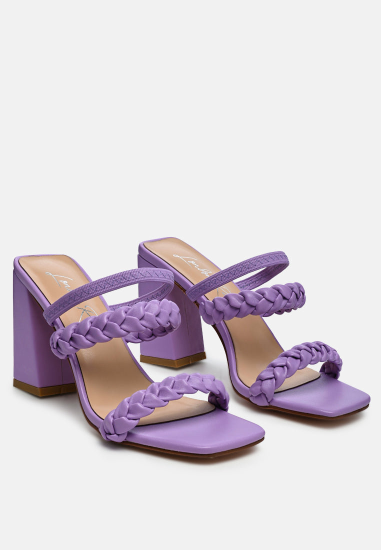 arnie braided block heel slider sandals#color_purple