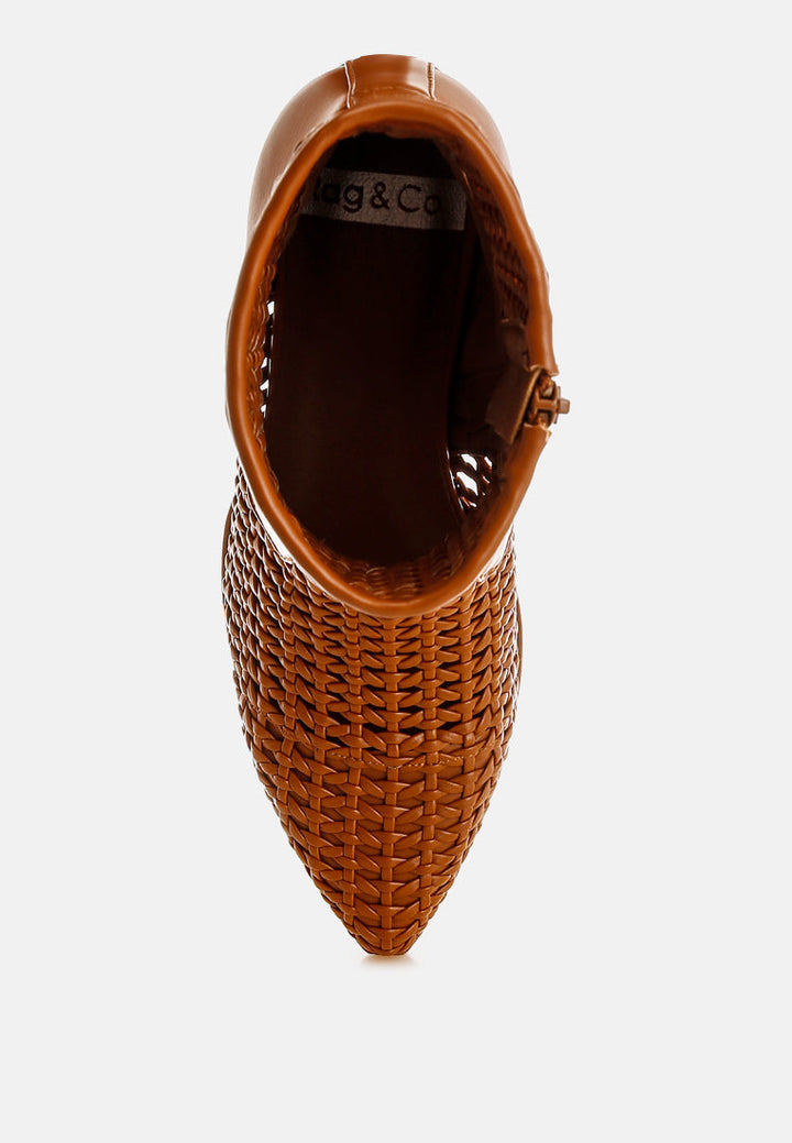 botas aristóteles de cuero tejido con tacón en bloque#color_tan