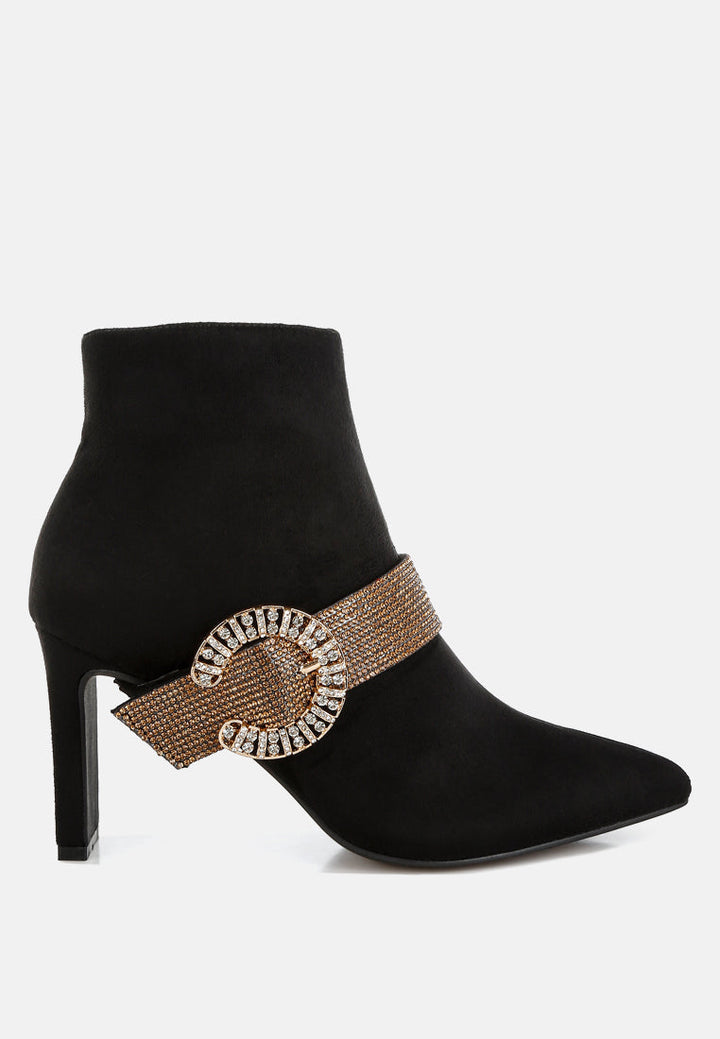 botas asagao con tiras de diamantes y pedrería#color_black
