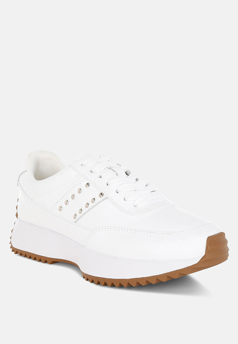 zapatillas de deporte de cuero real con tachuelas athion#color_blanco