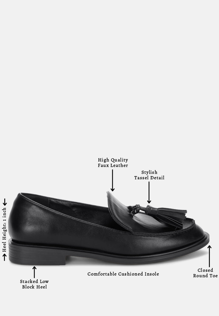 tassel detail loafers by mode#color_black