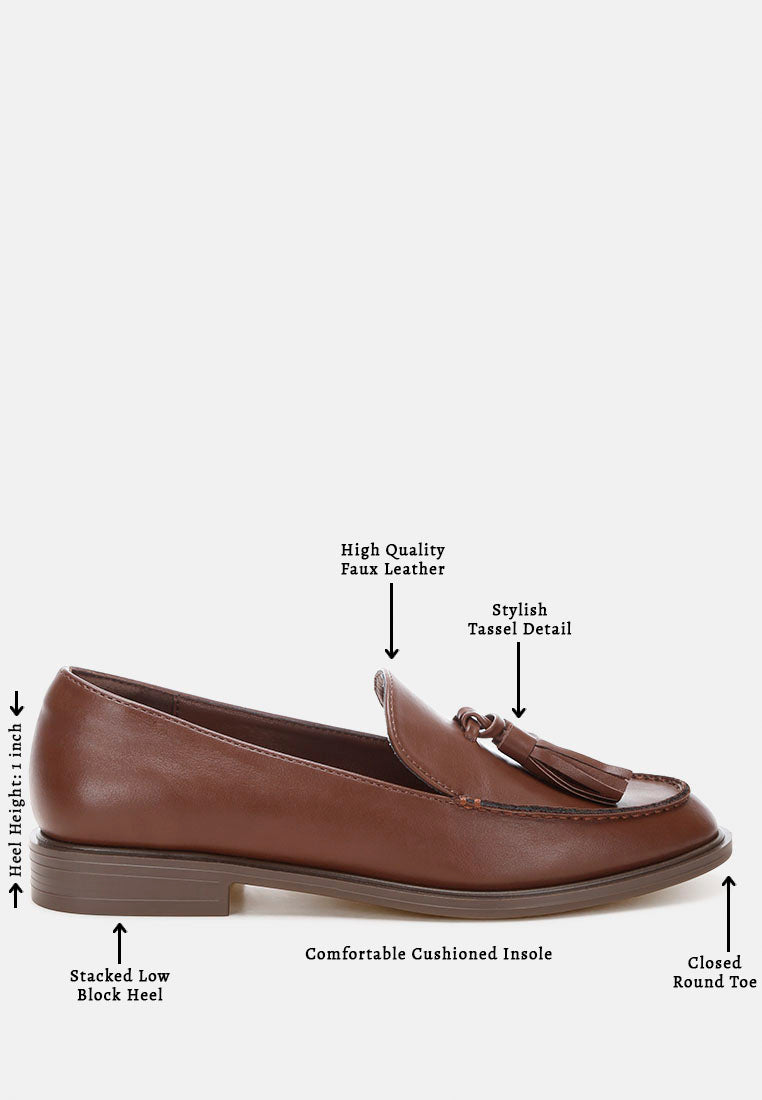 tassel detail loafers by mode#color_brown