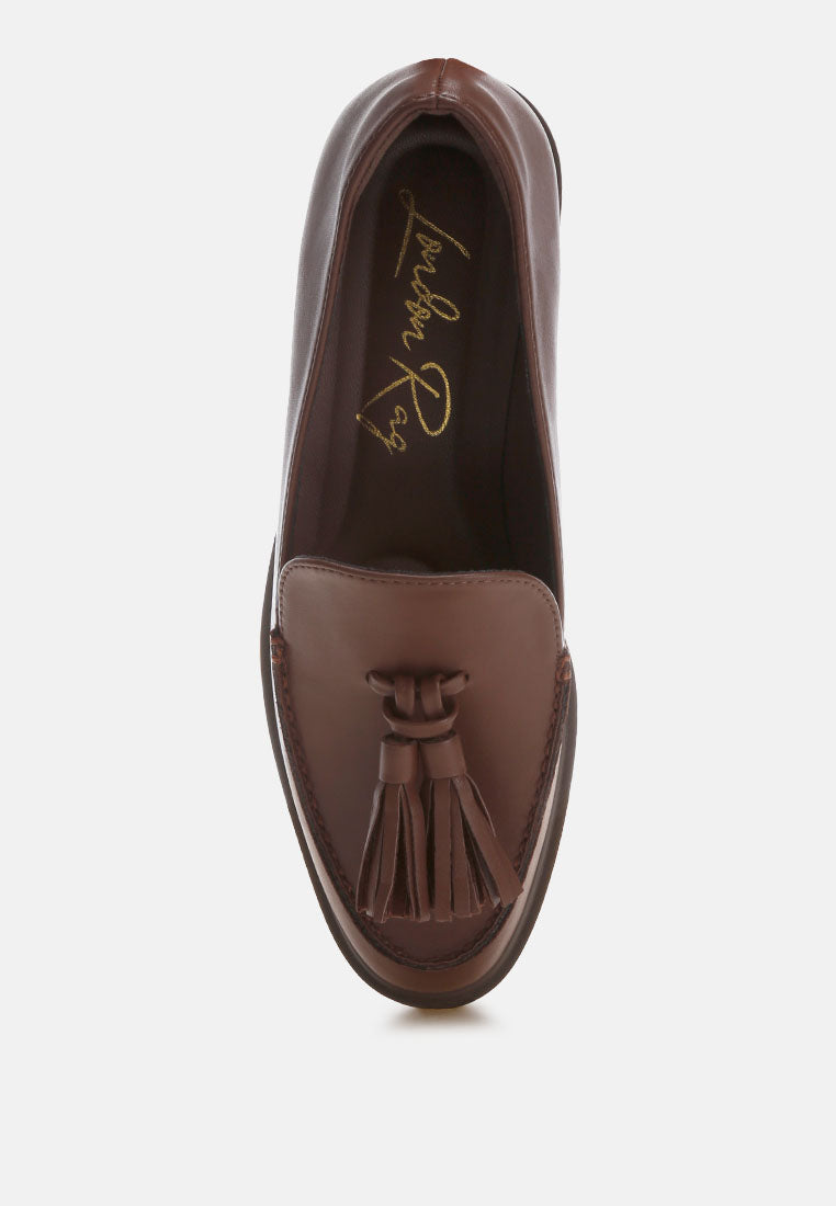 tassel detail loafers by ft#color_brown