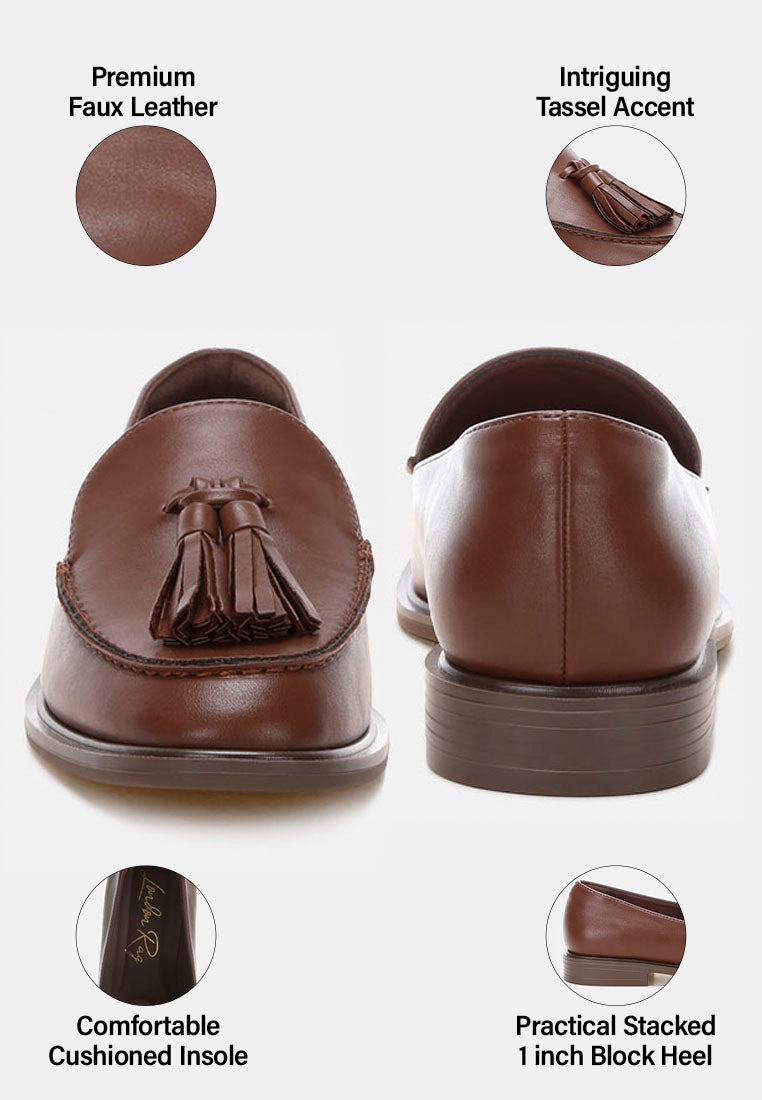 tassel detail loafers by ft#color_brown