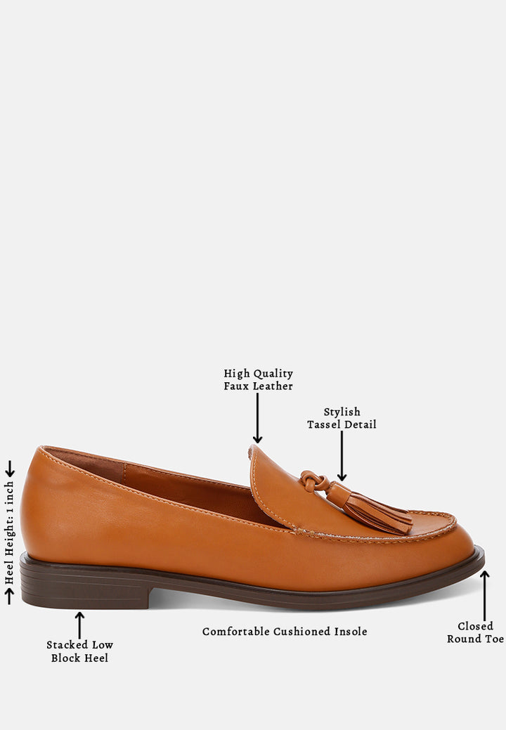 tassel detail loafers by mode#color_tan