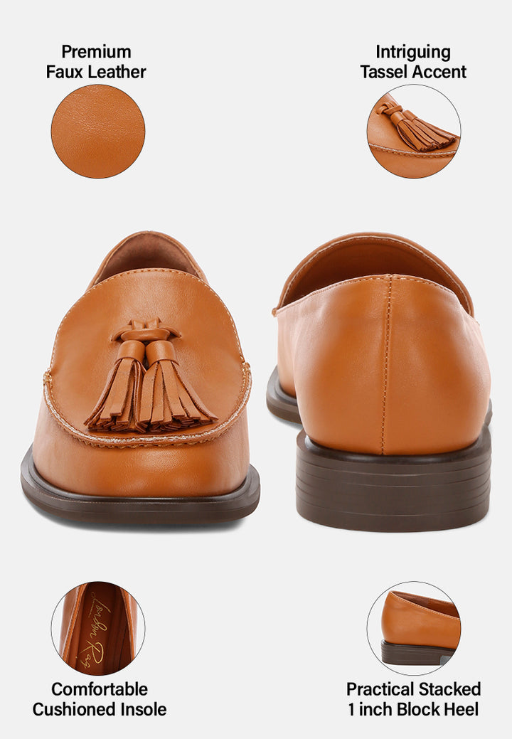 tassel detail loafers by mode#color_tan