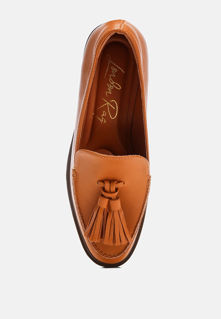 tassel detail loafers by mode#color_tan