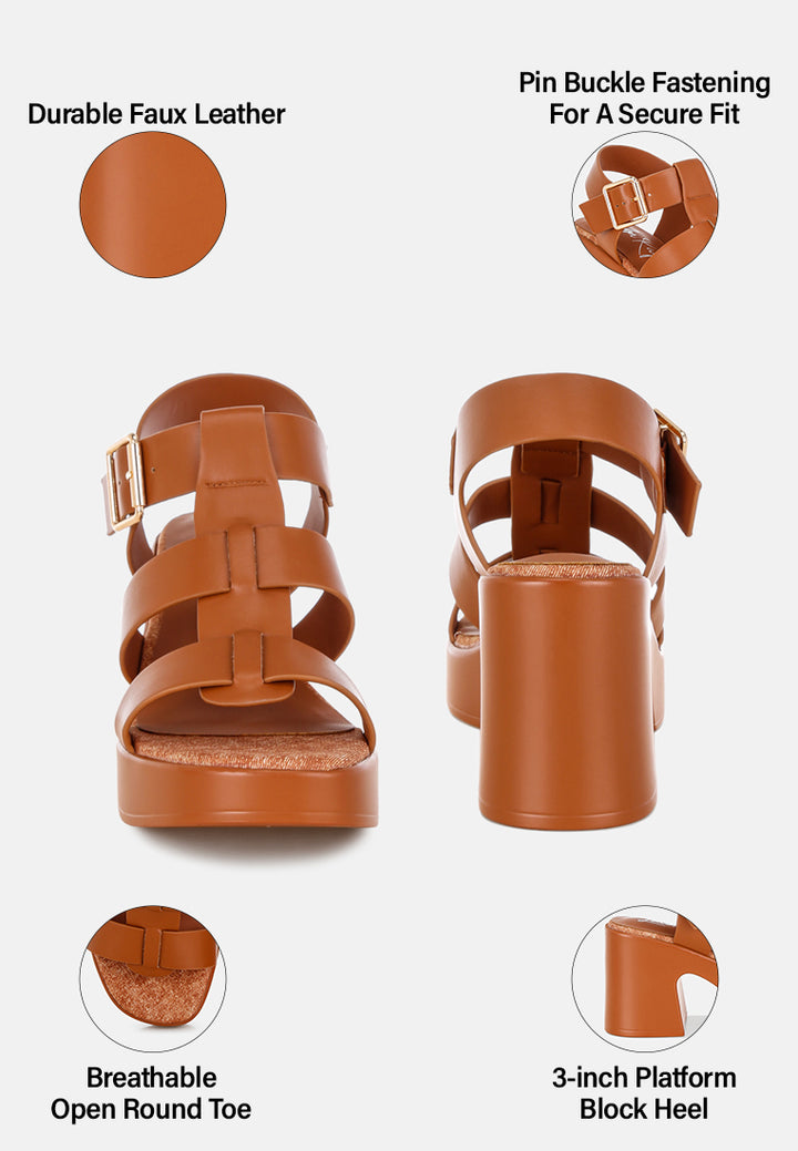 avalon chunky pin buckle platform heels#color_tan