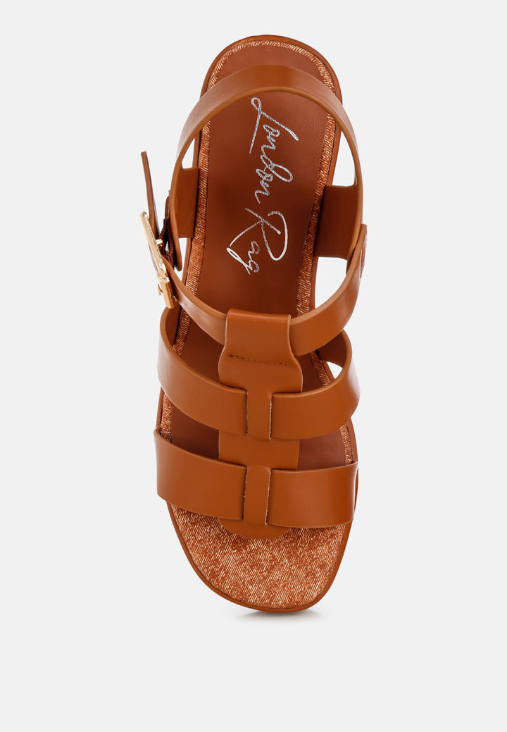 avalon chunky pin buckle platform heels#color_tan