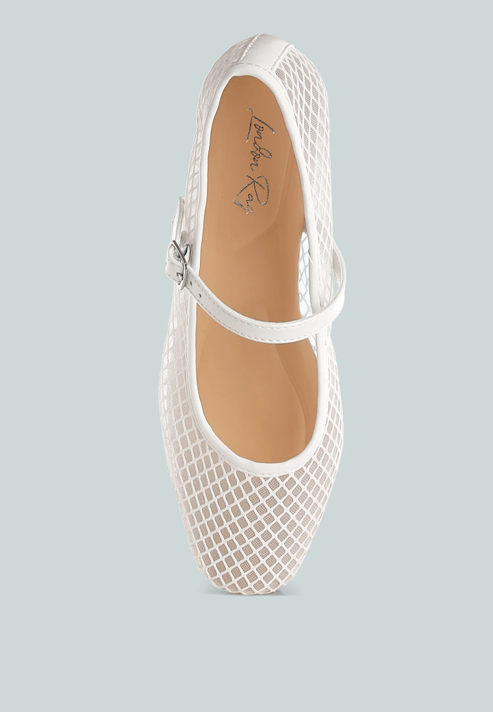 mesh mary jane flats by motes#color_white