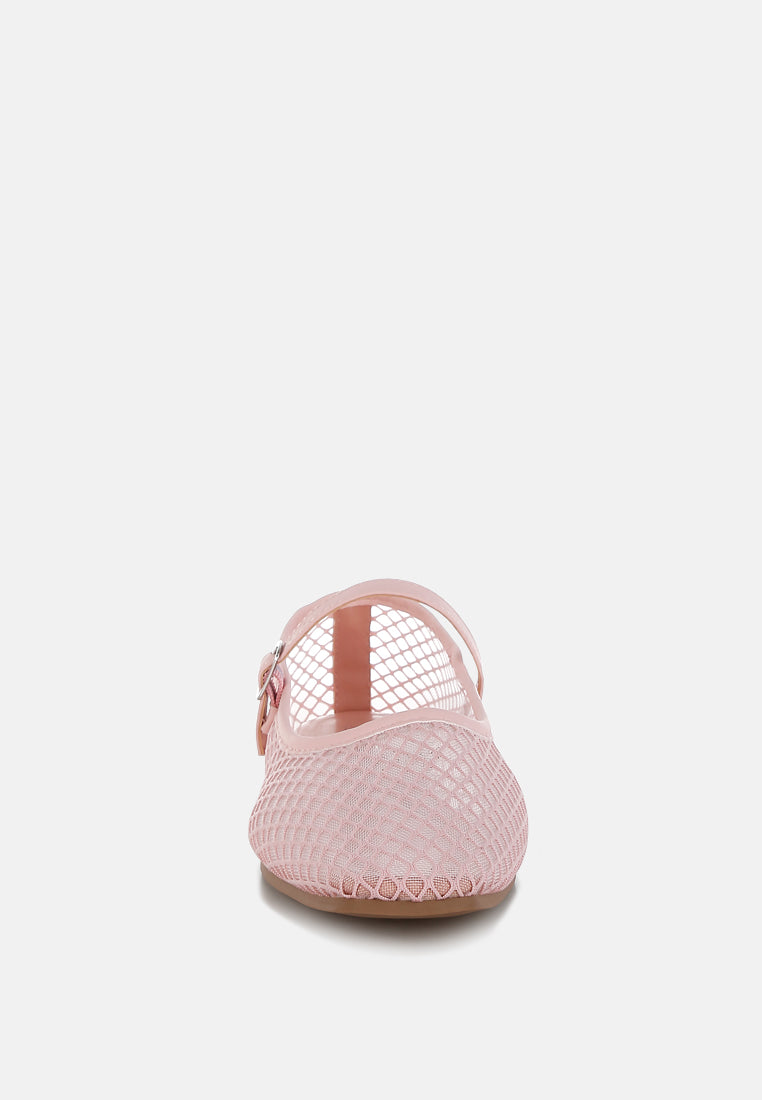 mesh mary jane flat by rag#color_pink