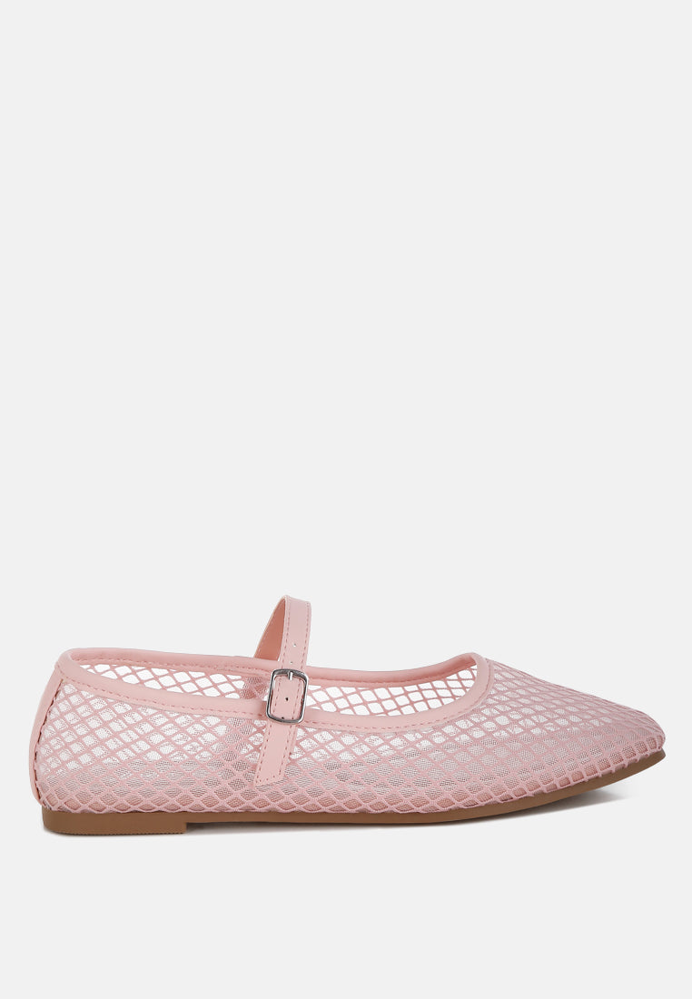 mesh mary jane flat by rag#color_pink