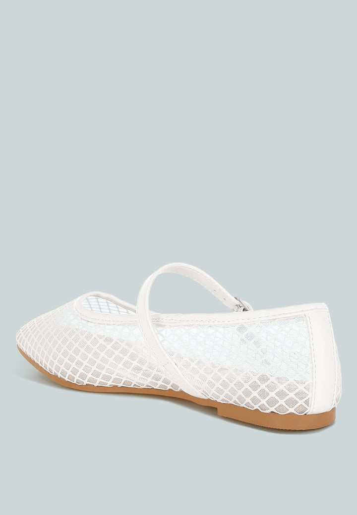 mesh mary jane flat by rag#color_white