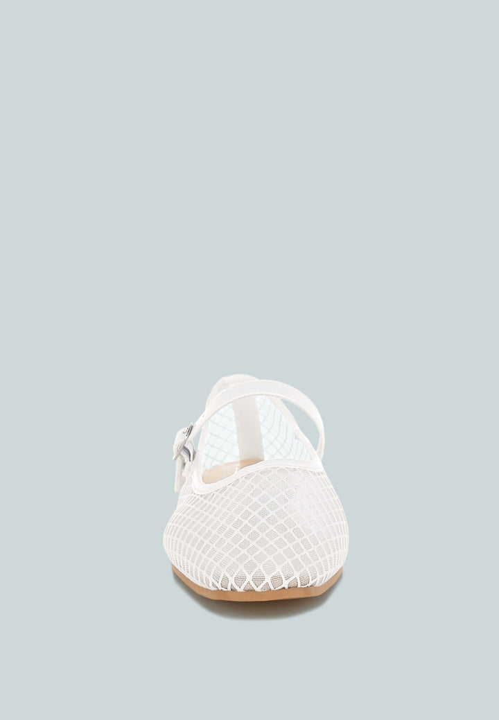 mesh mary jane flat by rag#color_white