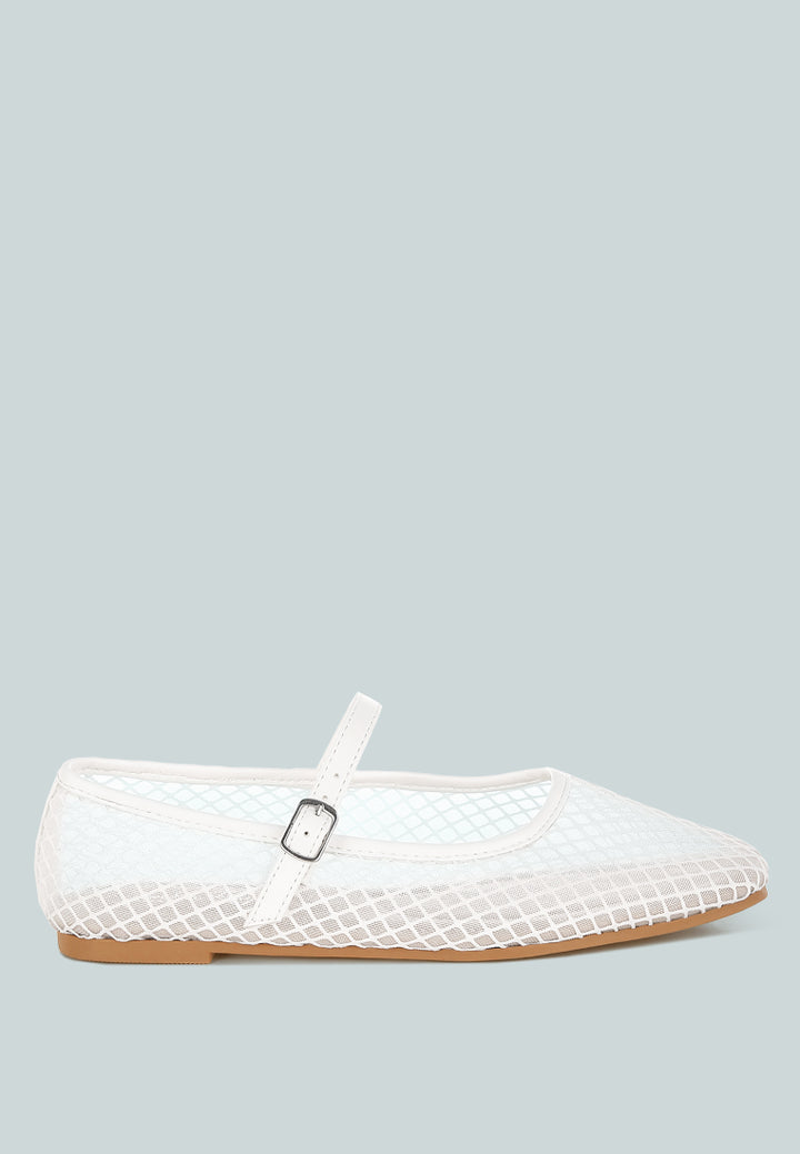 mesh mary jane flat by rag#color_white