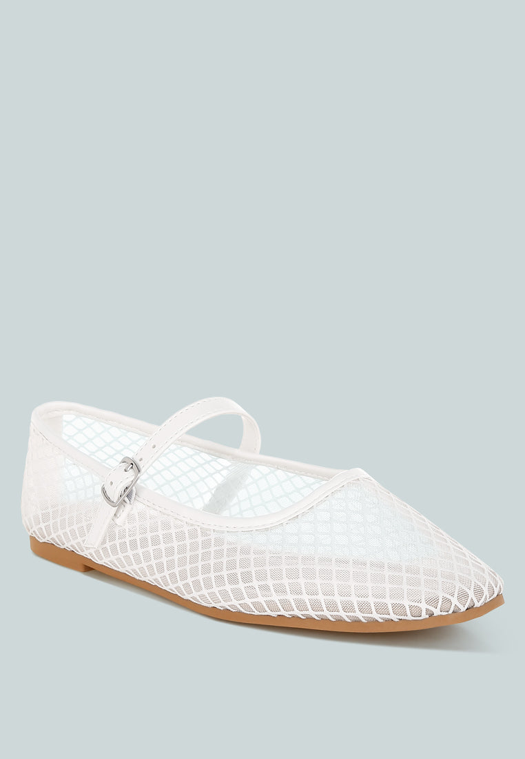 mesh mary jane flat by rag#color_white