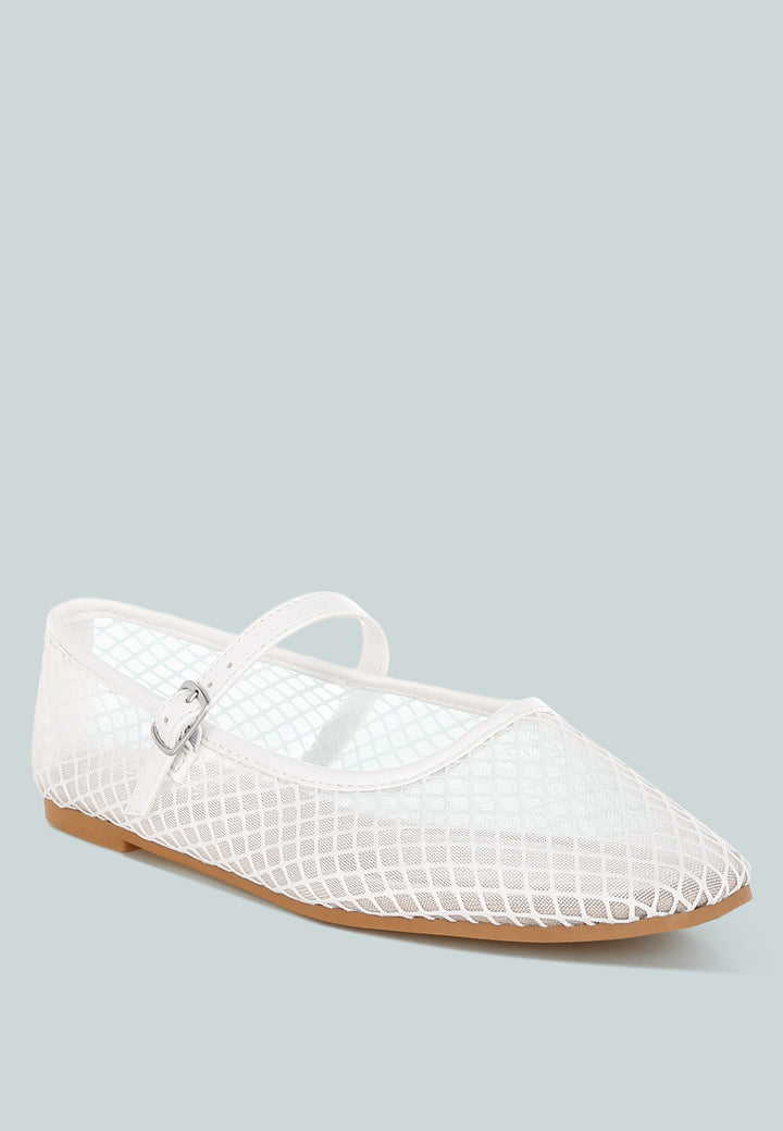 mesh mary jane flat by rag#color_white