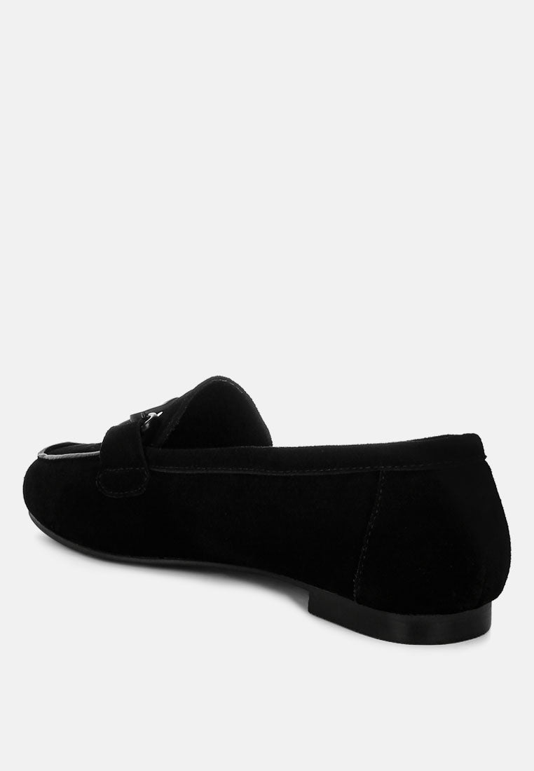 Mocasines de ante auténtico Horsebit monocromáticos Awen#color_black