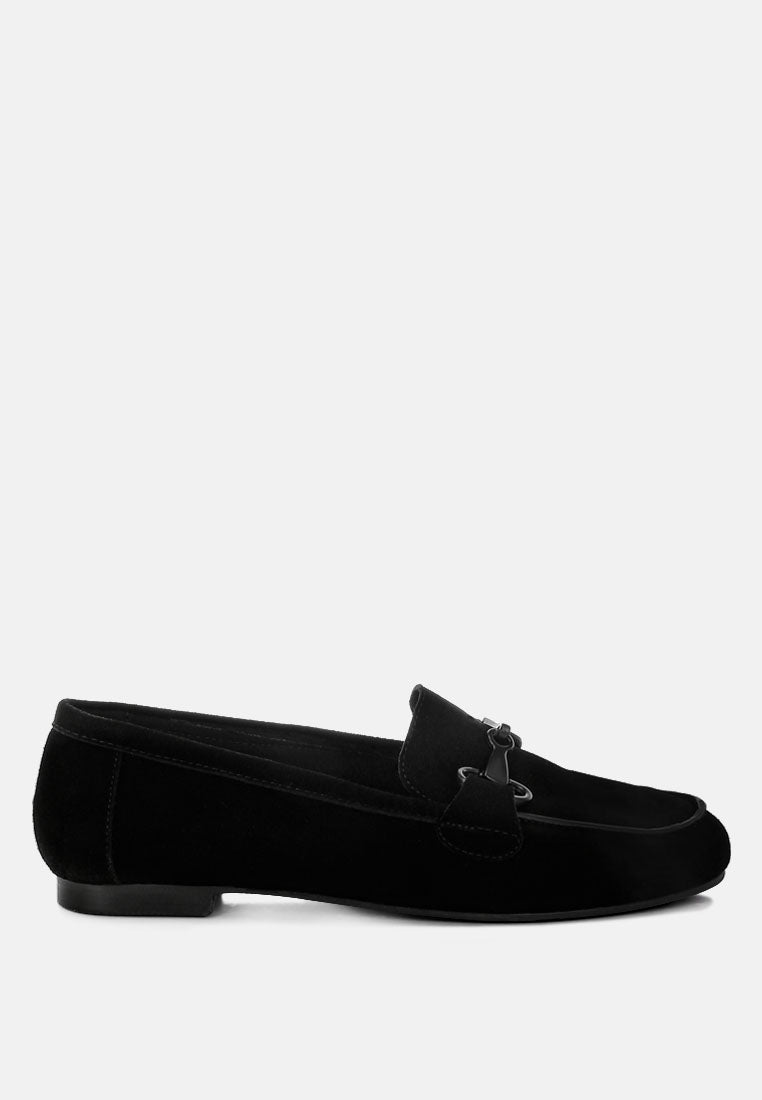 Mocasines de ante auténtico Horsebit monocromáticos Awen#color_black