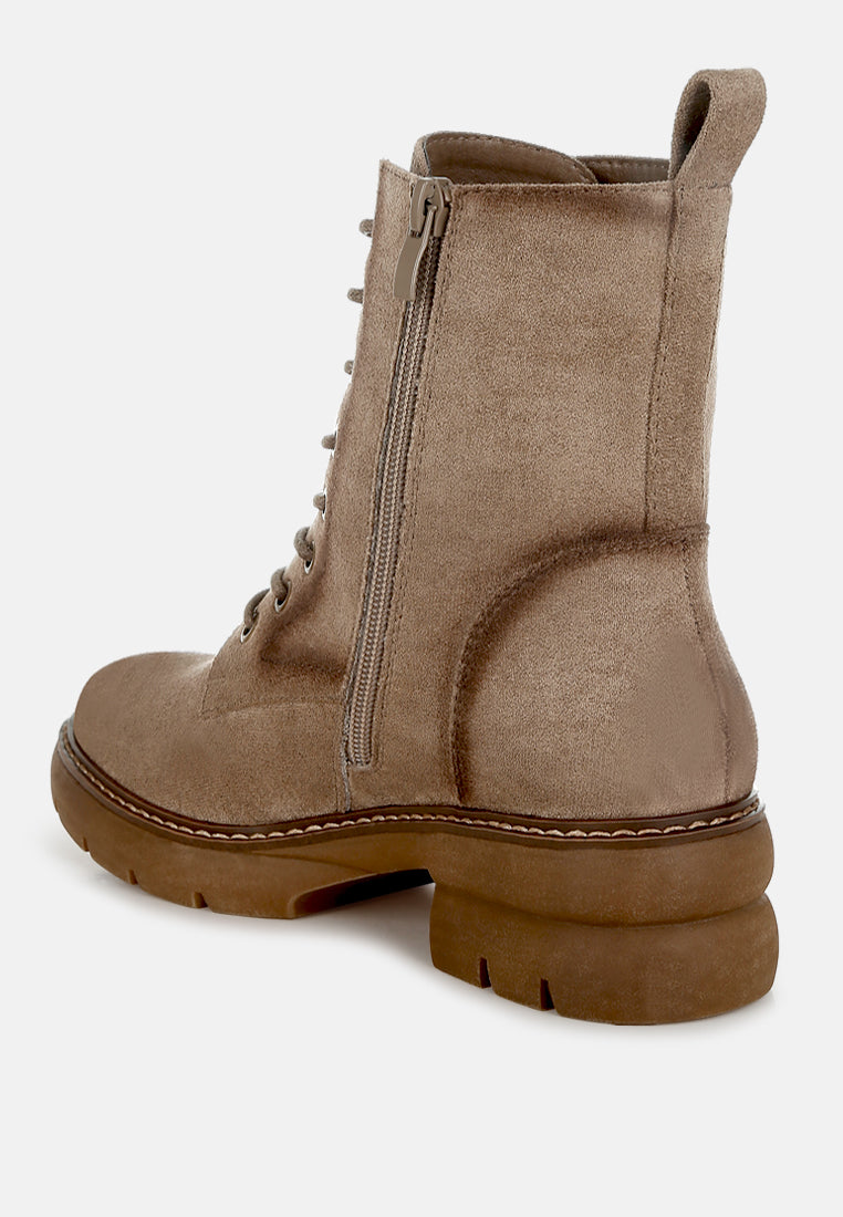 lace up high ankle boots by ruw#color_taupe