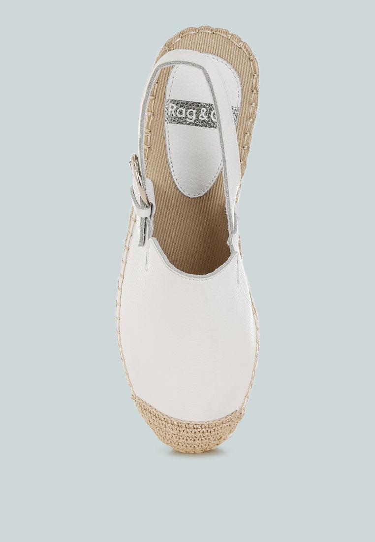 Sandalias alpargatas piel genuina azula#color_blanco