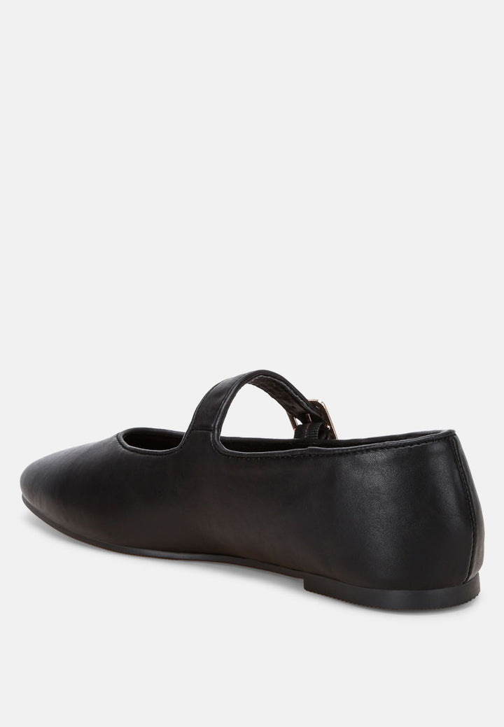 azurika flat mary jane shoes#color_black-smooth