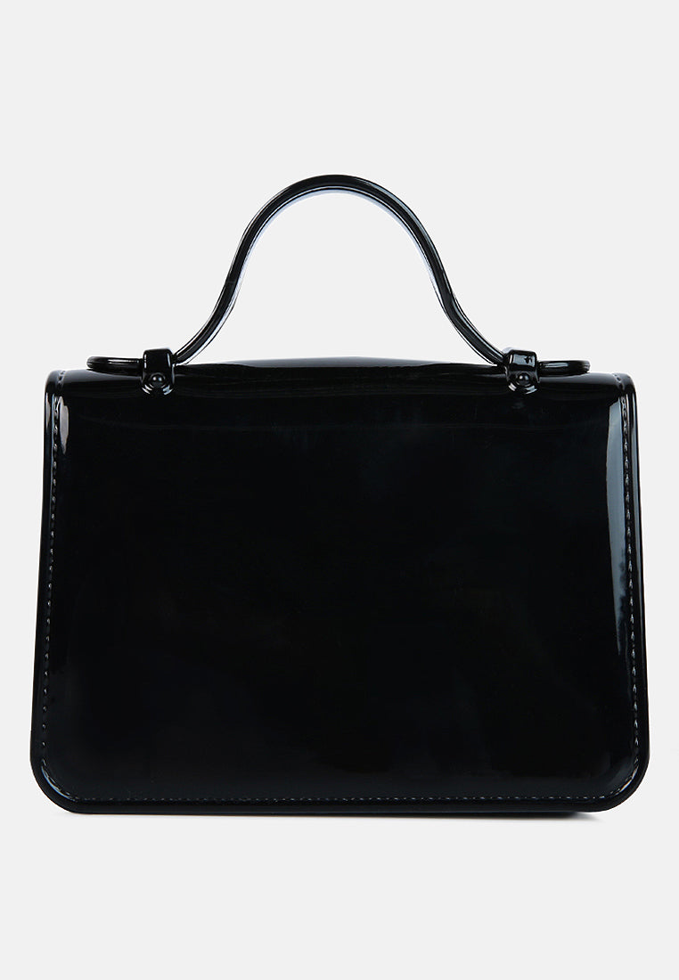 jelly saddle sling bag#color_black
