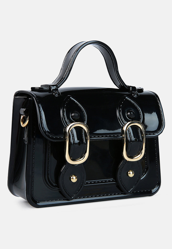 jelly saddle sling bag#color_black